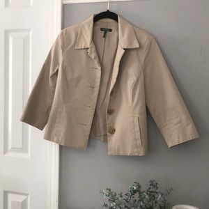 Tan 3/4 sleeve blazer